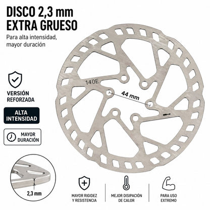 Disco de freno 140MM Premium (grosor 2,3MM) Smartgyro y similares - (6H -44MM)