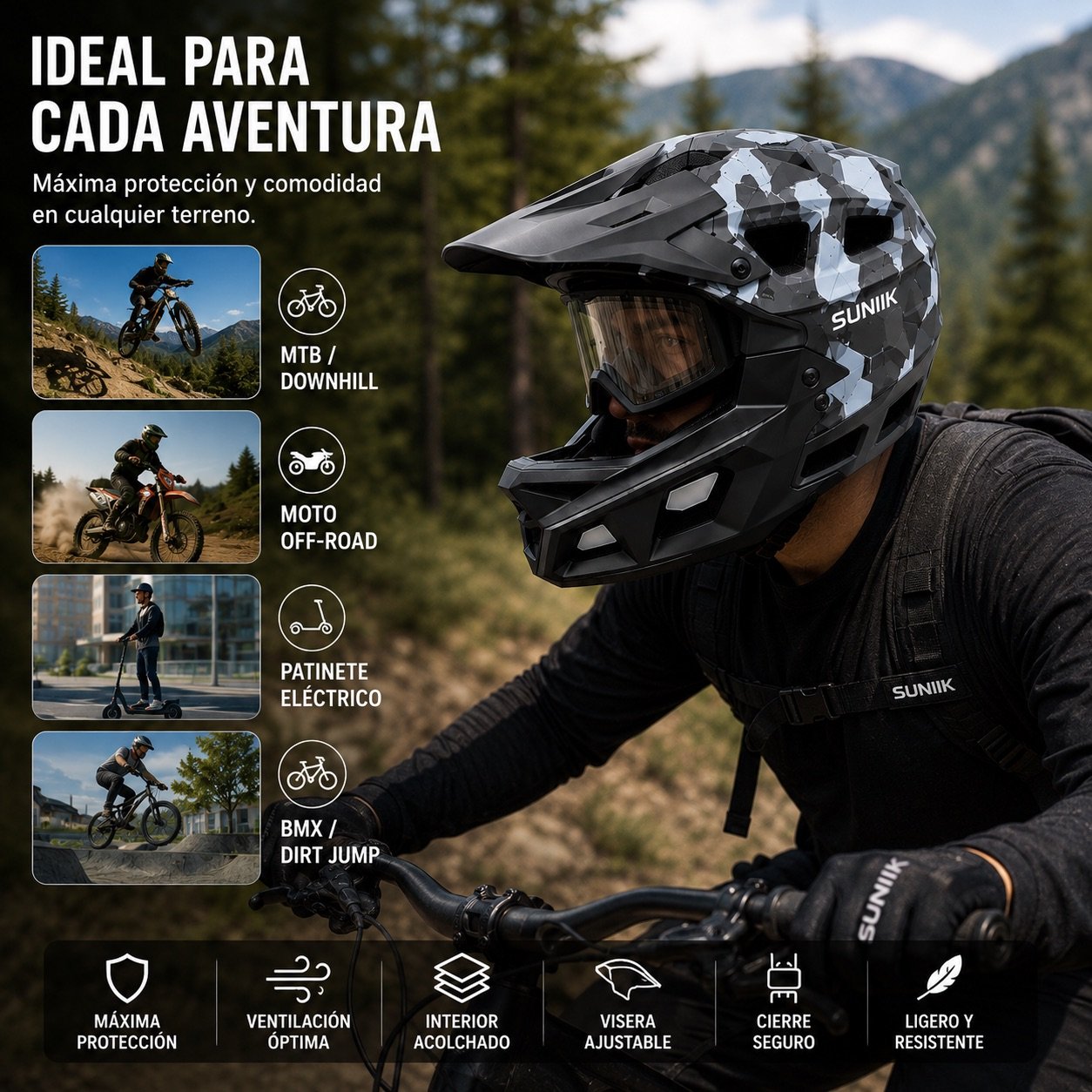 Casco Integral Talla L Color Negro Gris