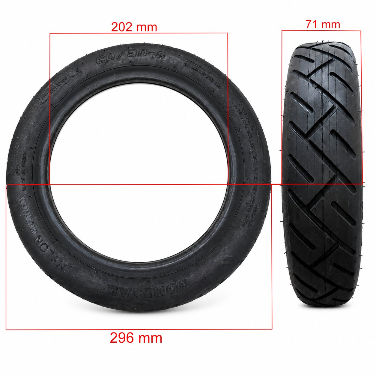 Rueda Cubierta 60/90-8 Para Patinete Xiaomi Mi5 Plus / Mi6