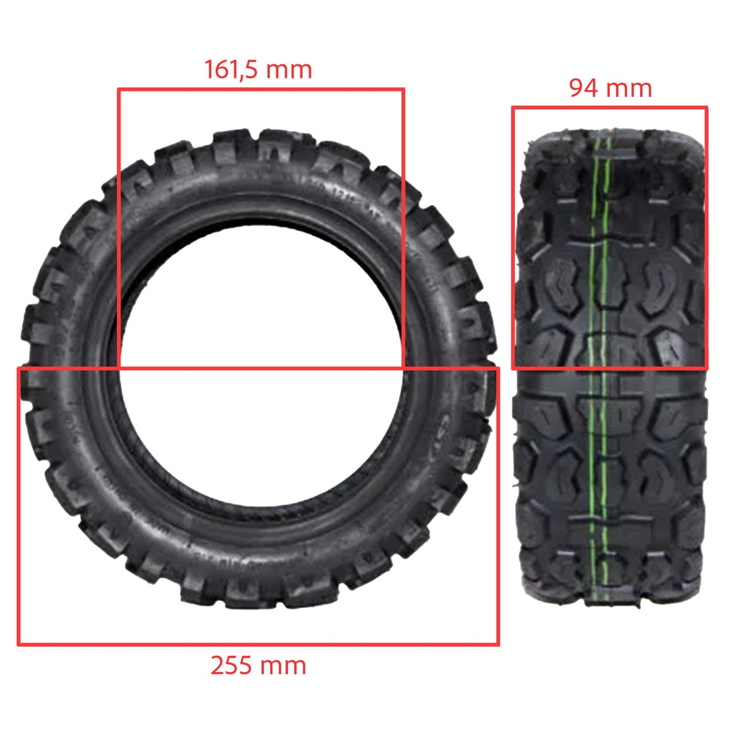 Rueda Cubierta 11x3 offroad (90/65-6,5) Tubetype Tubeless
