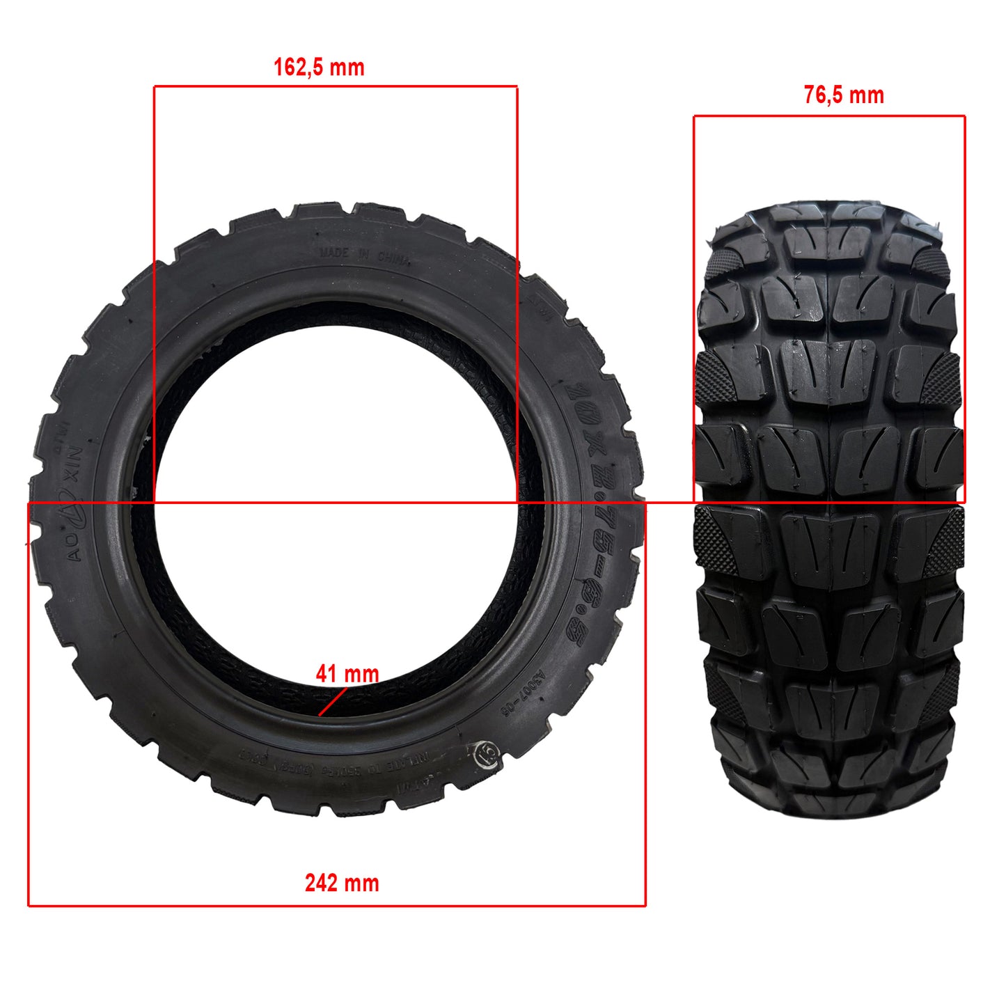 Rueda cubierta Offroad 10x2,75-6,5 Tubeless