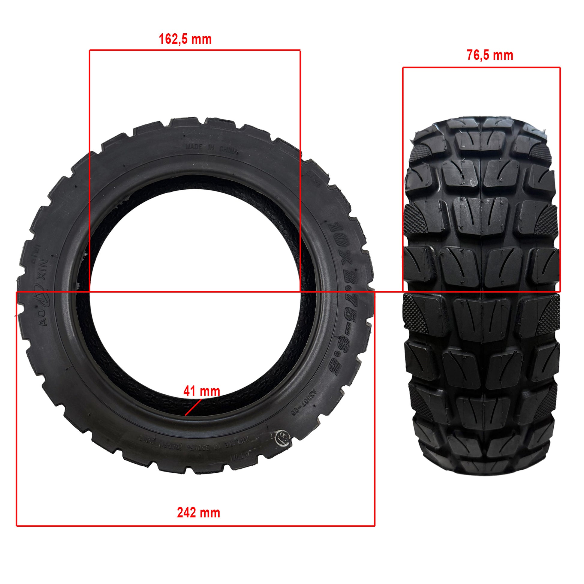 Rueda cubierta Offroad 10x2,75-6,5 Tubeless