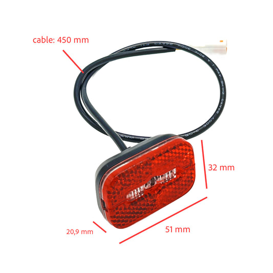 Luz trasera para Bogist Urbetter M6, Ecoxtrem Bison, B-Mov freestyle 5 y similares