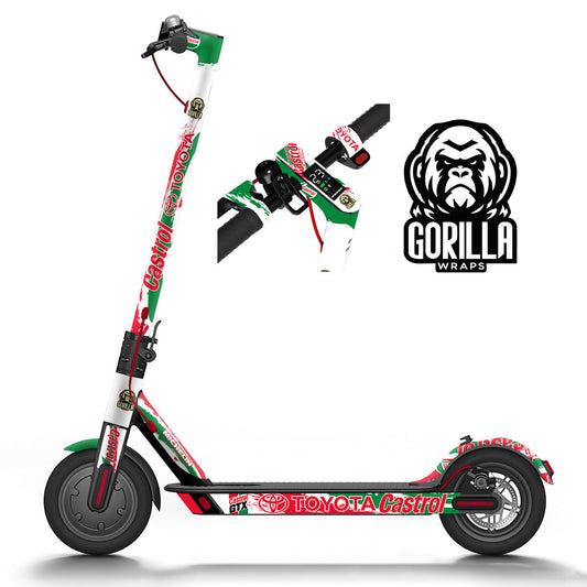 Vinilo para Xiaomi M365, 1S, PRO, PRO 2, MI3 diseño Castrol - modelo completo
