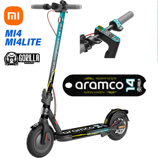 Vinilos patinete electrico con base antideslizante para Xiaomi MI4 / MI4 LITE - Aston Martin - Aramco