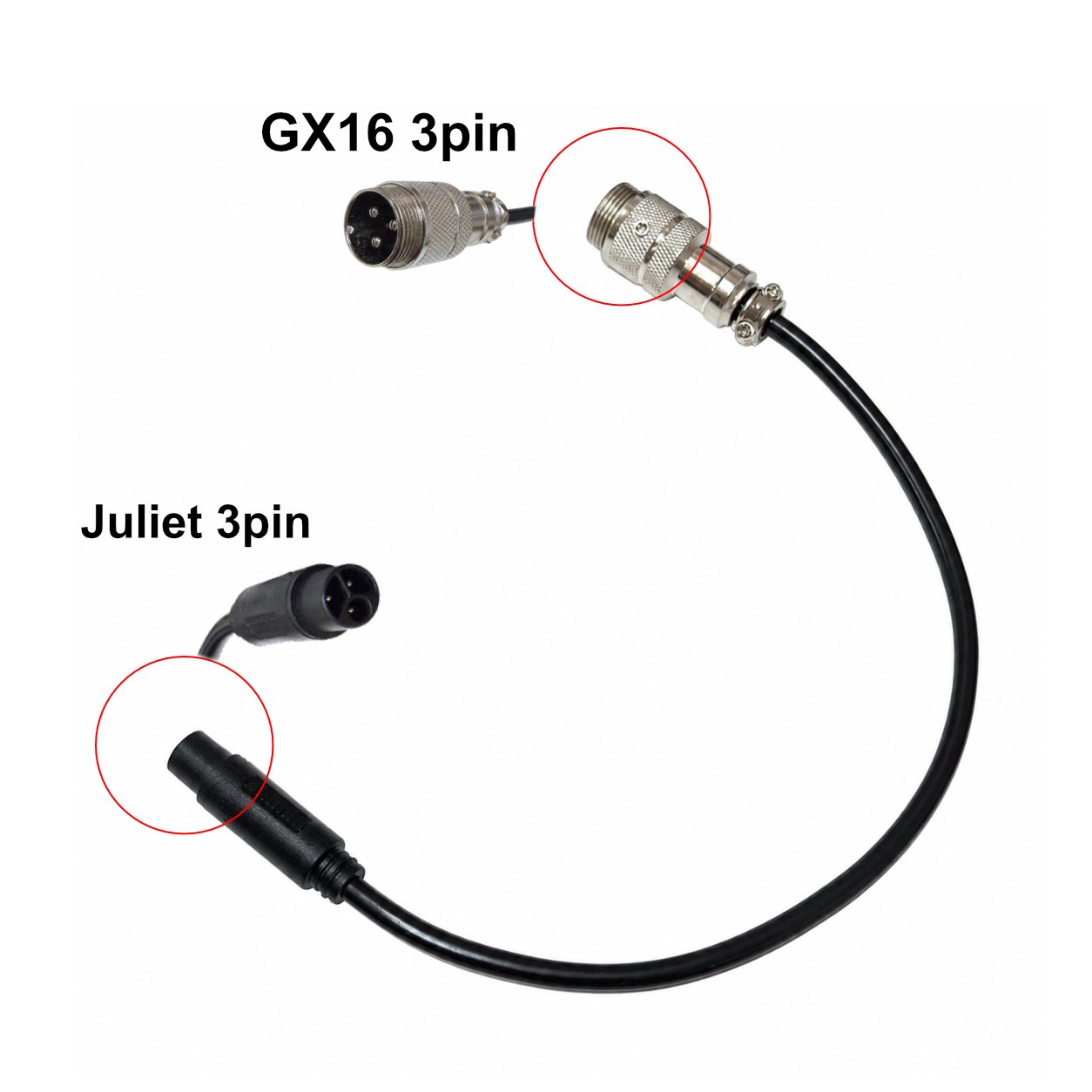 Cable convertidor GX16 a Juliet de 3 pines