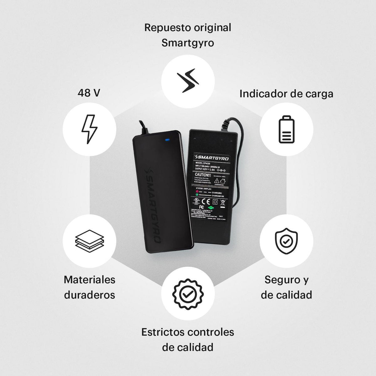 SMARTGYRO CARGADOR 4800 PARA PATINES DE 48V - PP27-069 - SportRiders - imagen 3
