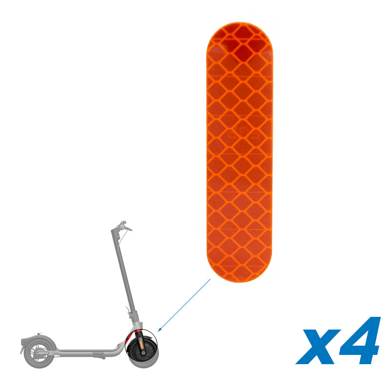 Adhesivo reflectante naranja para horquilla Ninebot serie F y D - 4uds