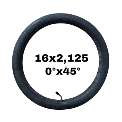 Cámara de aire 16x2,125 válvula 0ºx45º