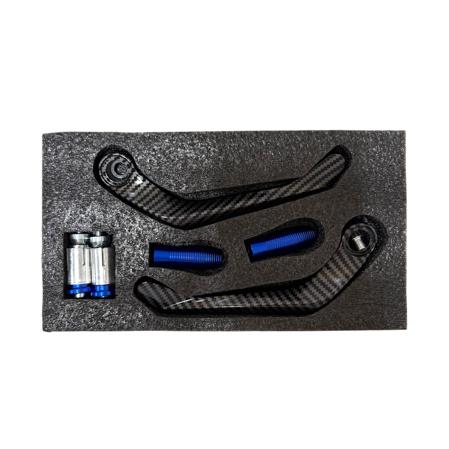 PEGS Protector Cubre Maneta Carbono Azul ( Izquierda Derecha )
