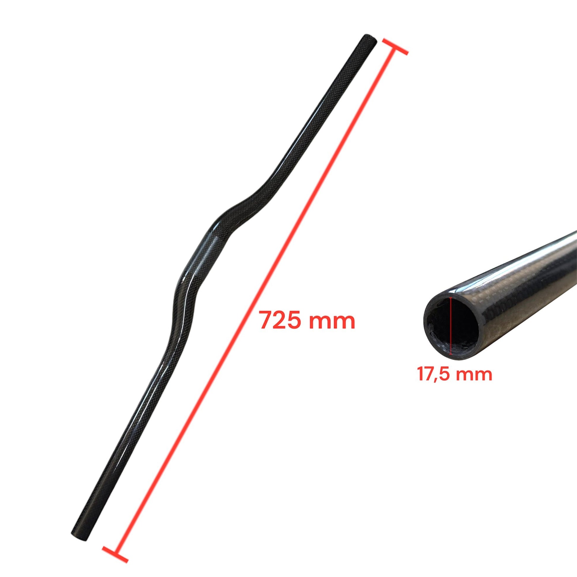 Manillar de Bici MTB Fibra de Carbono Color Plata