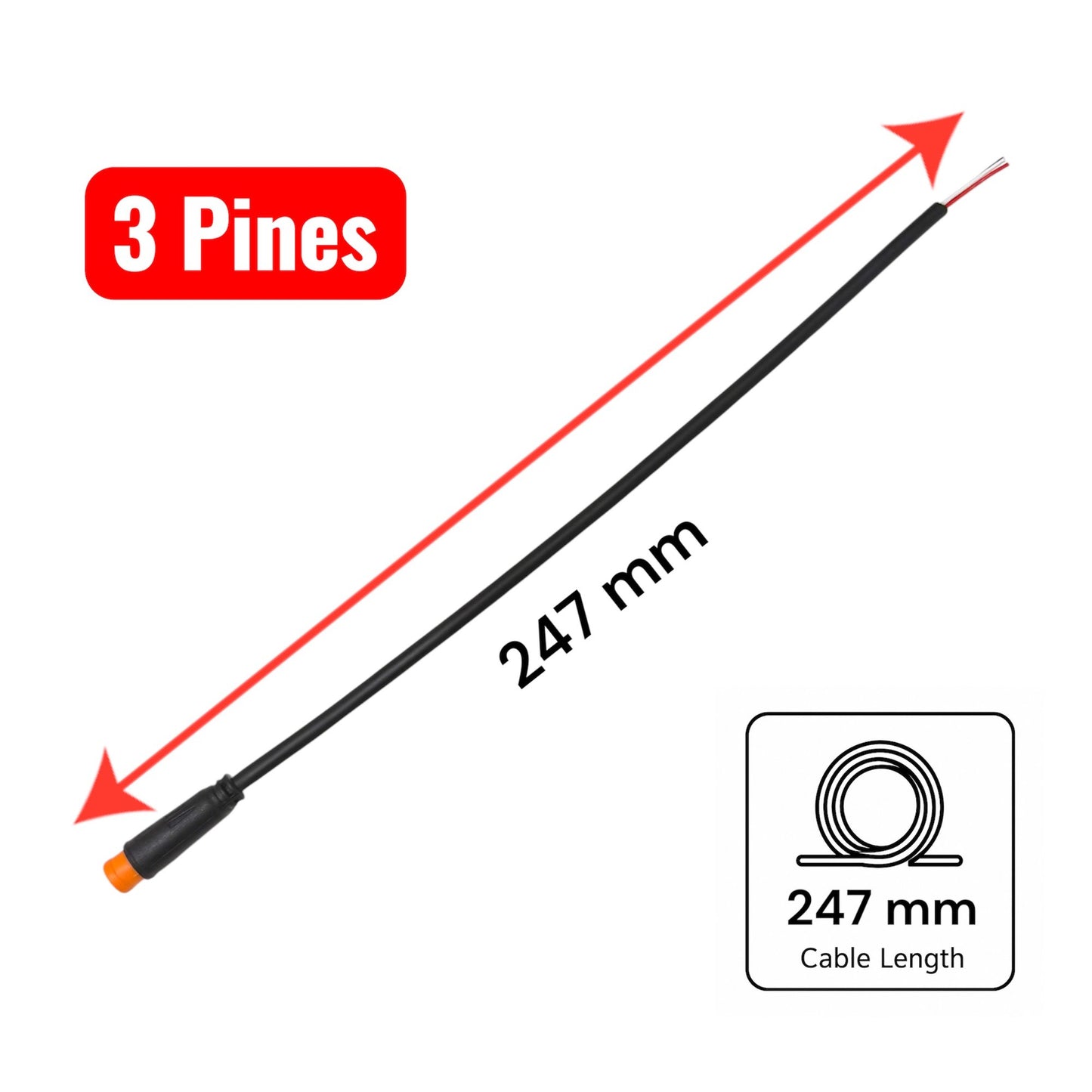 Cable M8 de 3 pines