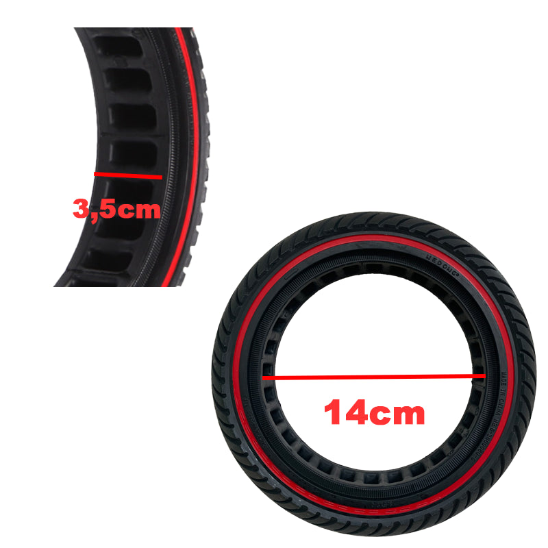 Rueda maciza ultraligera 8,5x2 - Línea Roja