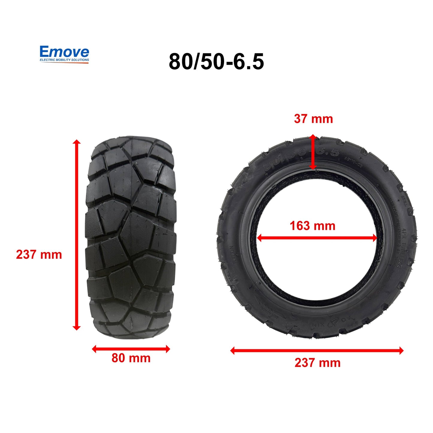Cubierta 80/50-6,5 OFFROAD Con Gel