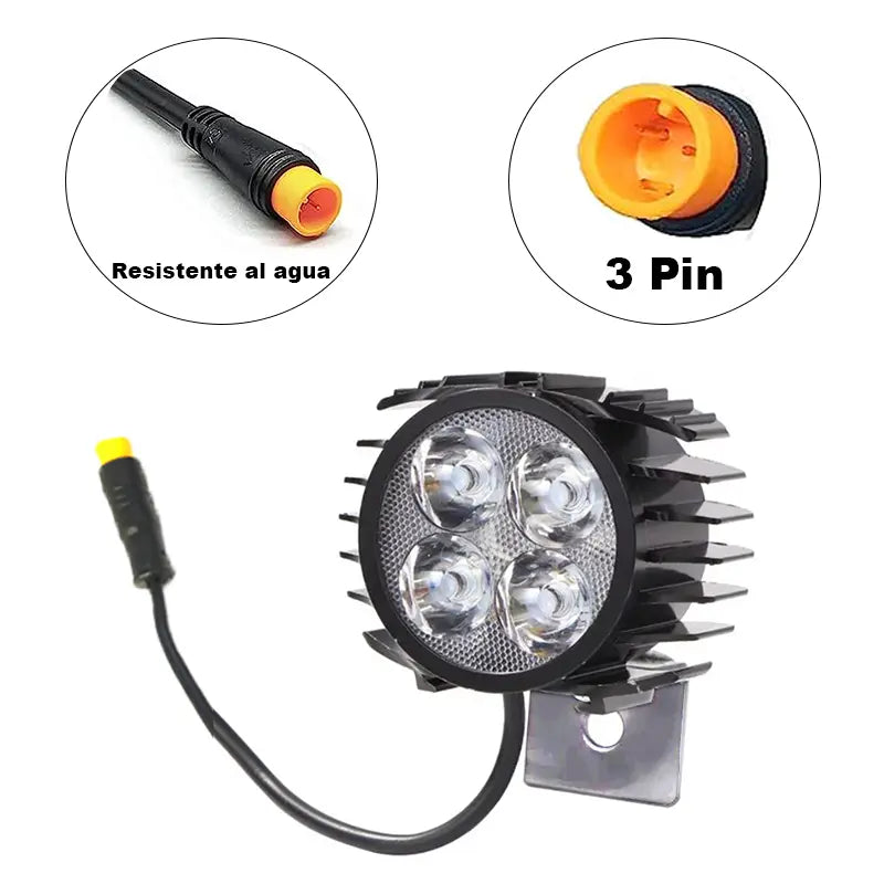 Faro LED con Bocina - 12-72V - Impermeable (Smartgyro y compatibles) 80V