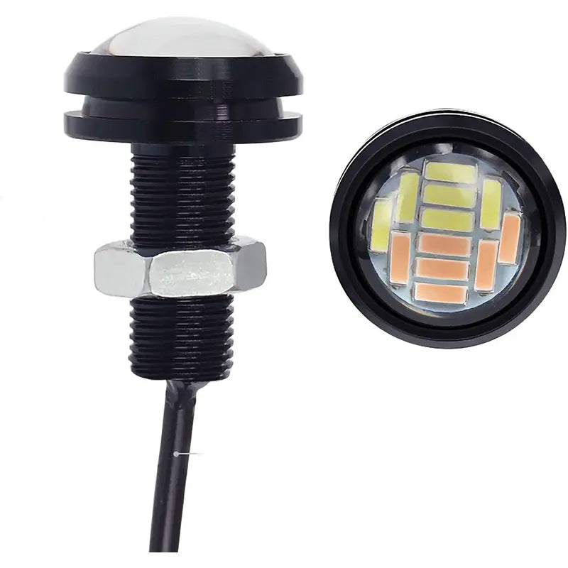 Luz LED Ojo de Águila (Pack de 2) Amarillo-Blanco (12 LEDs por luz)