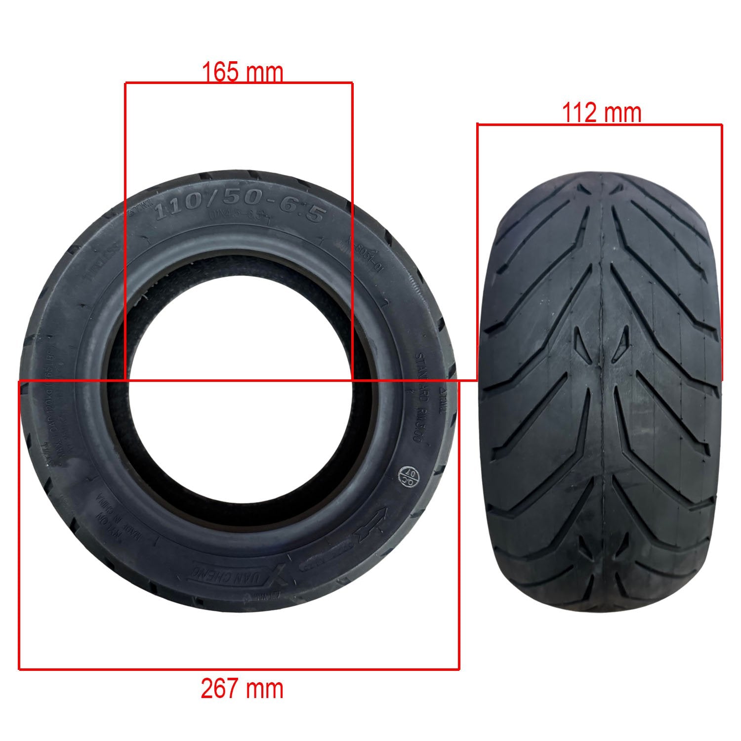 Rueda Cubierta 110/50-6,5 Tubeless