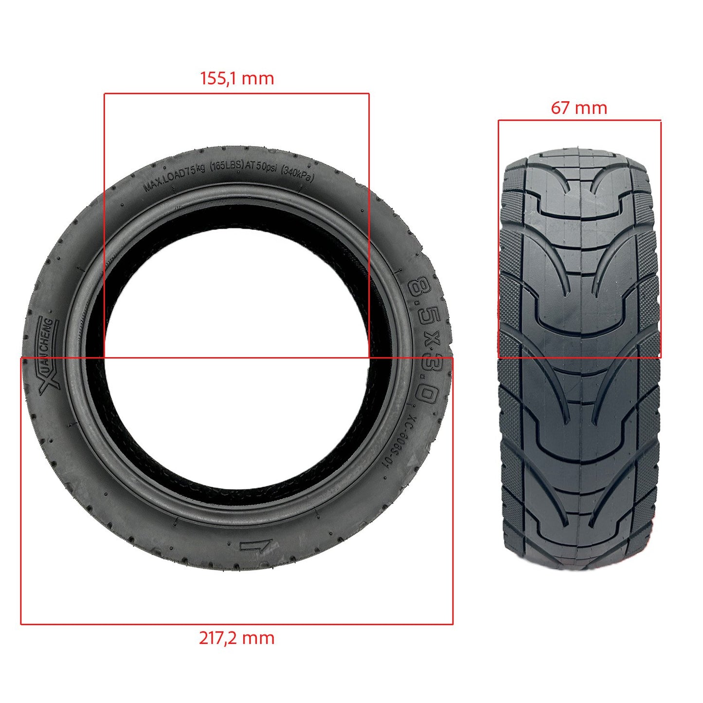 Rueda cubierta 8,5x3-6,1 Tubetype Cityroad