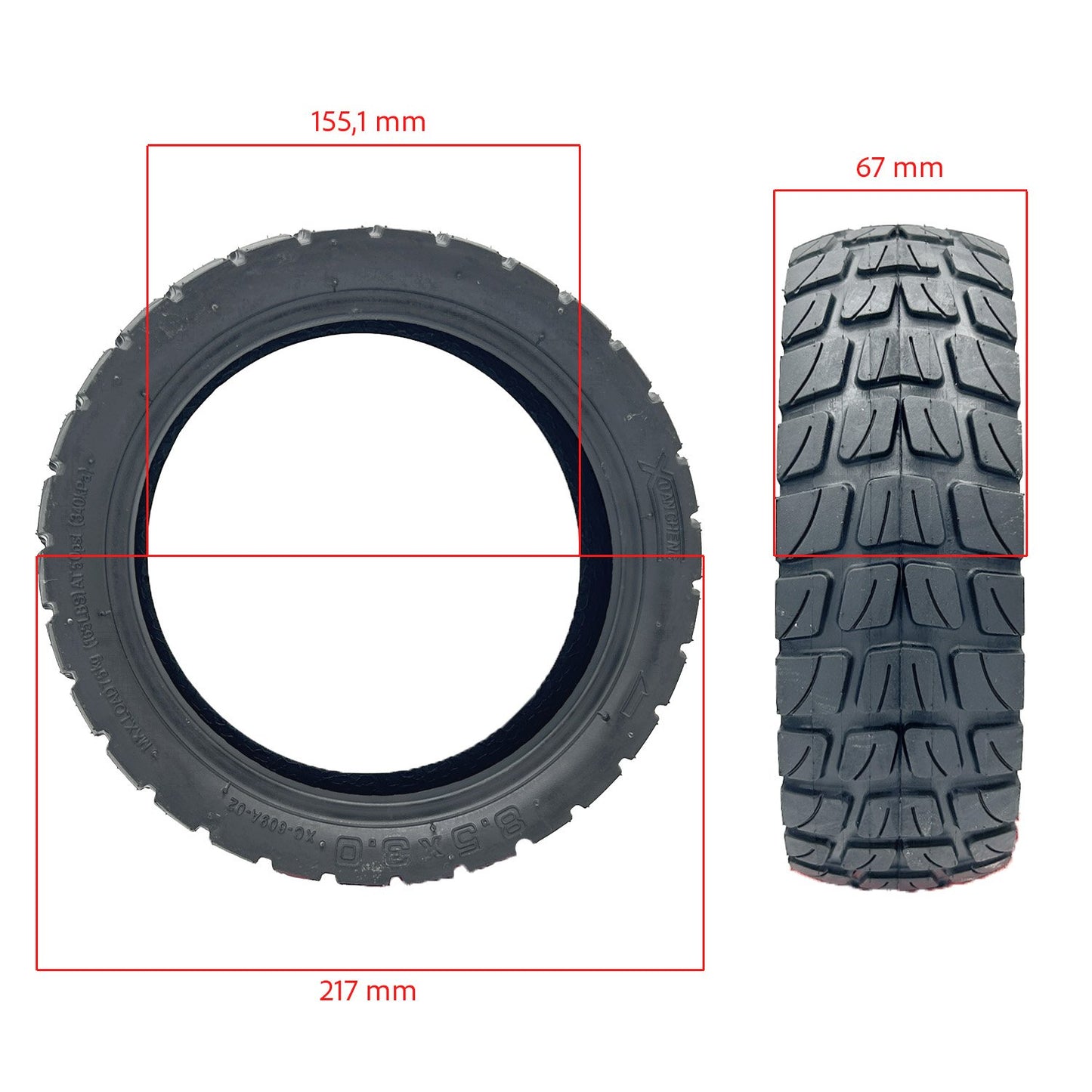 Rueda cubierta 8,5x3-6,1 Tubetype offroad