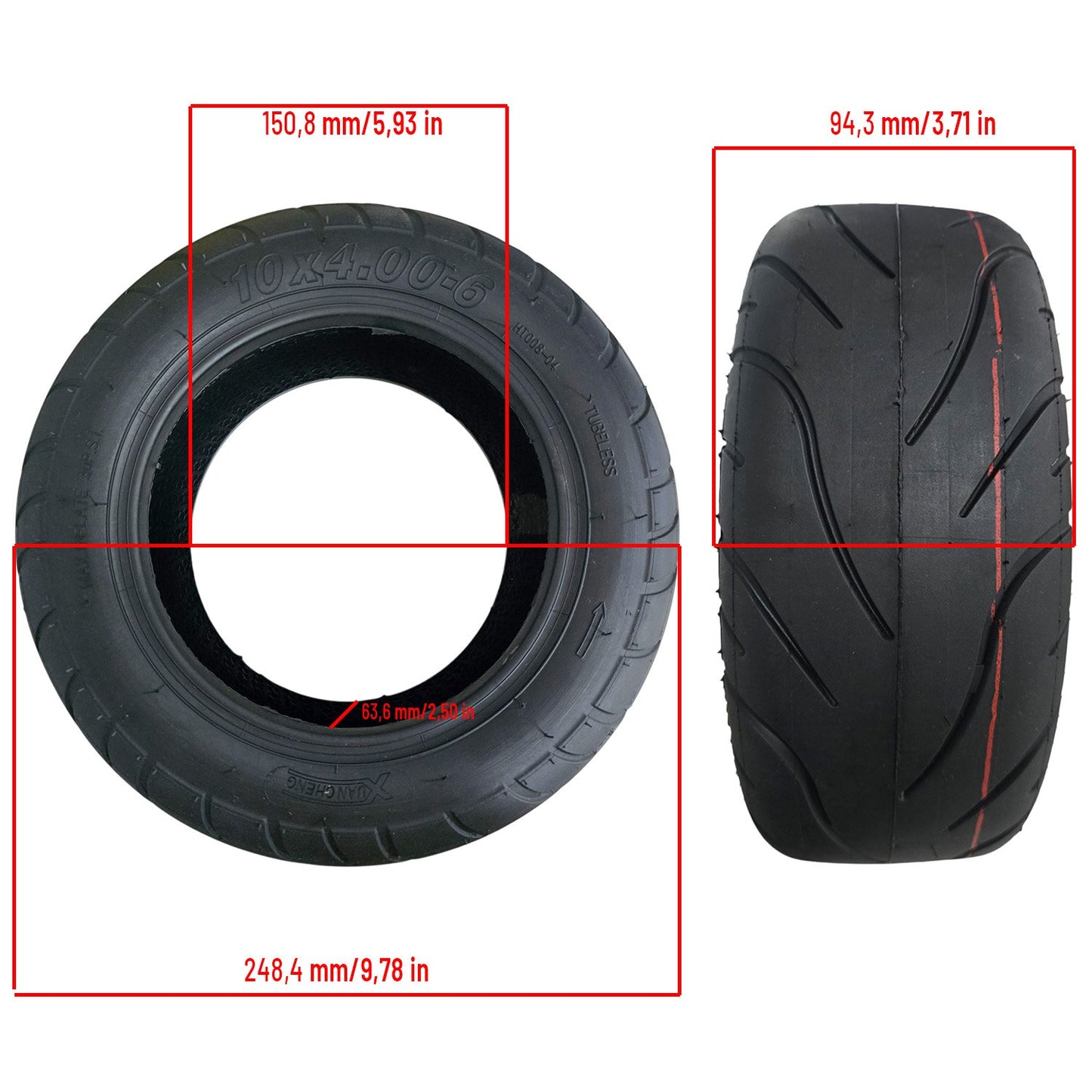 Cubierta 10x4,00-6 Cityroad