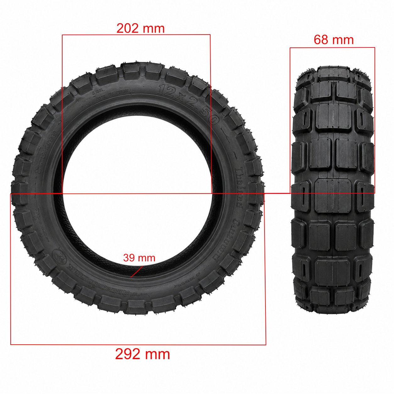 Rueda Cubierta 12x2,5 Offroad Para Patinete Xiaomi Mi6 Pro