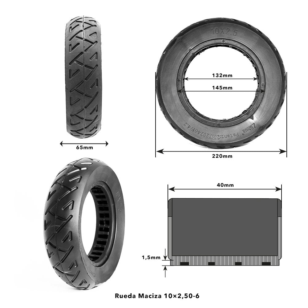 Rueda Maciza 10x2,50-6