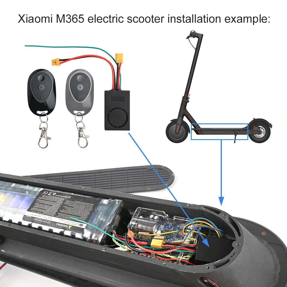 Alarma antirrobo para patinetes eléctricos compatible con Xiaomi 36V Maximo USO 36V