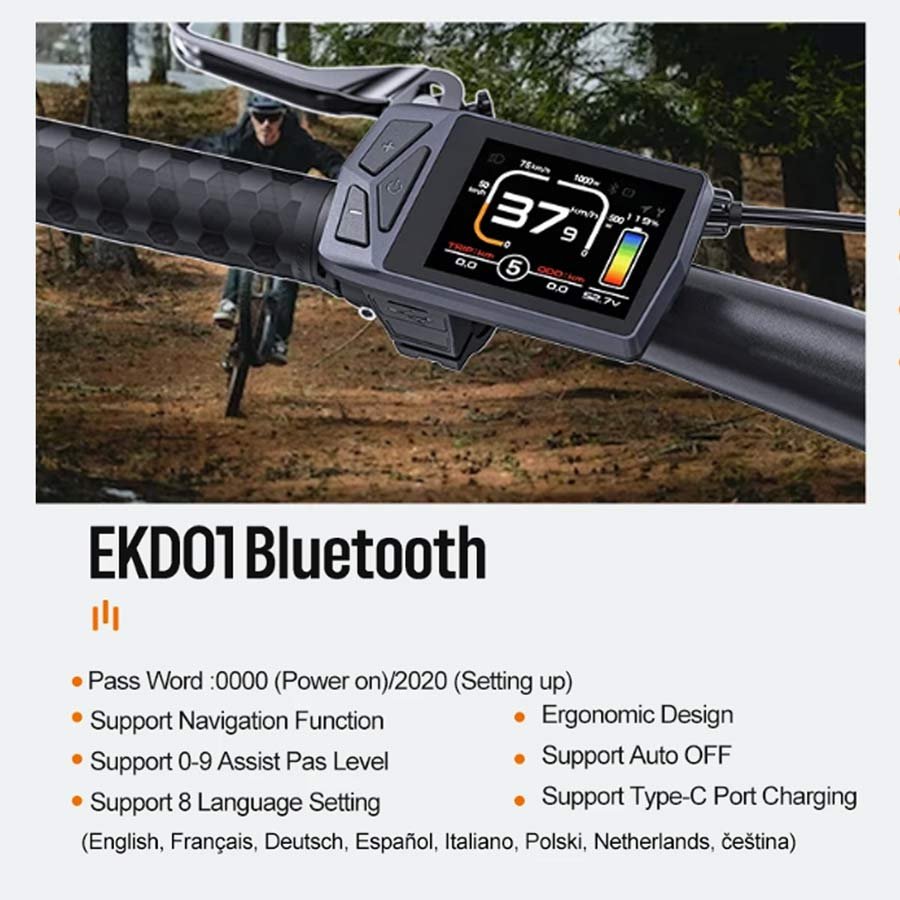 Kit conversión de bicicleta eléctrica con motor trasero 750W 48V - 26 pulgadas (Display: EKD01)