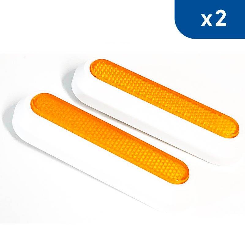 Tapas laterales traseras blancas con catadióptrico reflectantes para Xiaomi (2 unidades) Pack 2 uds