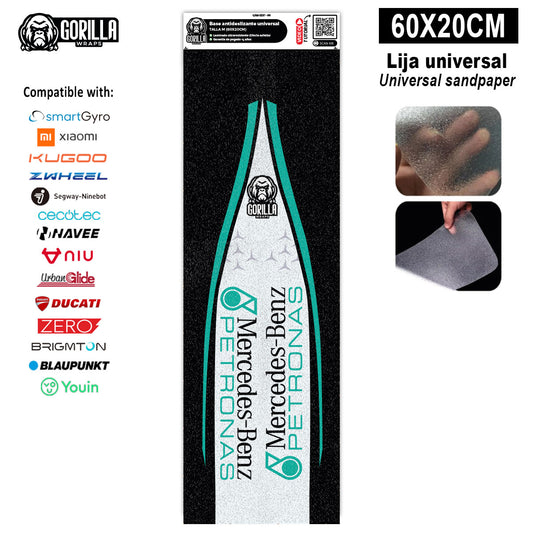 Base antideslizante universal Mercedes Petronas - Talla M - 60x20cm (Xiaomi, Smartgyro, Kukirin, Ninebot, Niu, Kaboo, Teverun)