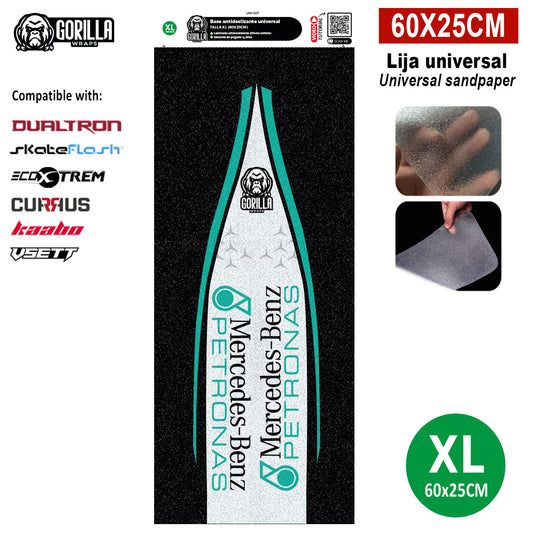 Base antideslizante universal Mercedes Petronas - Talla XL- 60x25cm (modelos Dualtron, Skateflask y similares)