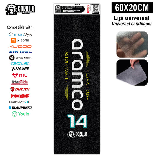 Base antideslizante universal Aston Martin&amp;Aramco - Talla M - 60x20cm (Xiaomi, Smartgyro, Kukirin, Ninebot, Niu, Kaboo, Teverun)