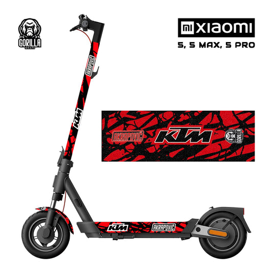 Vinilo patinete Xiaomi KTM Rojo con base antideslizante para Xiaomi 5 / 5 PRO / 5 MAX  / 4 PRO 2 GEN