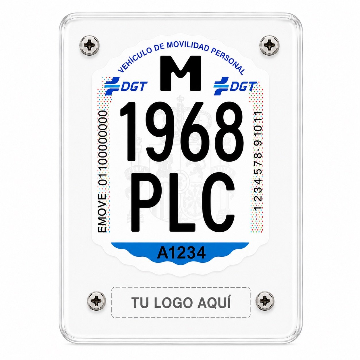 Portamatrícula VMP de Acrílico Transparente