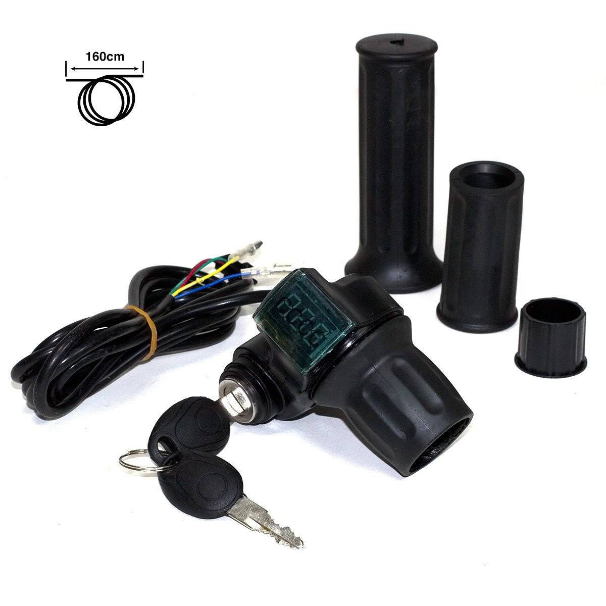 Acelerador de puño con llave e indicador de batería (36V) - Conector SM