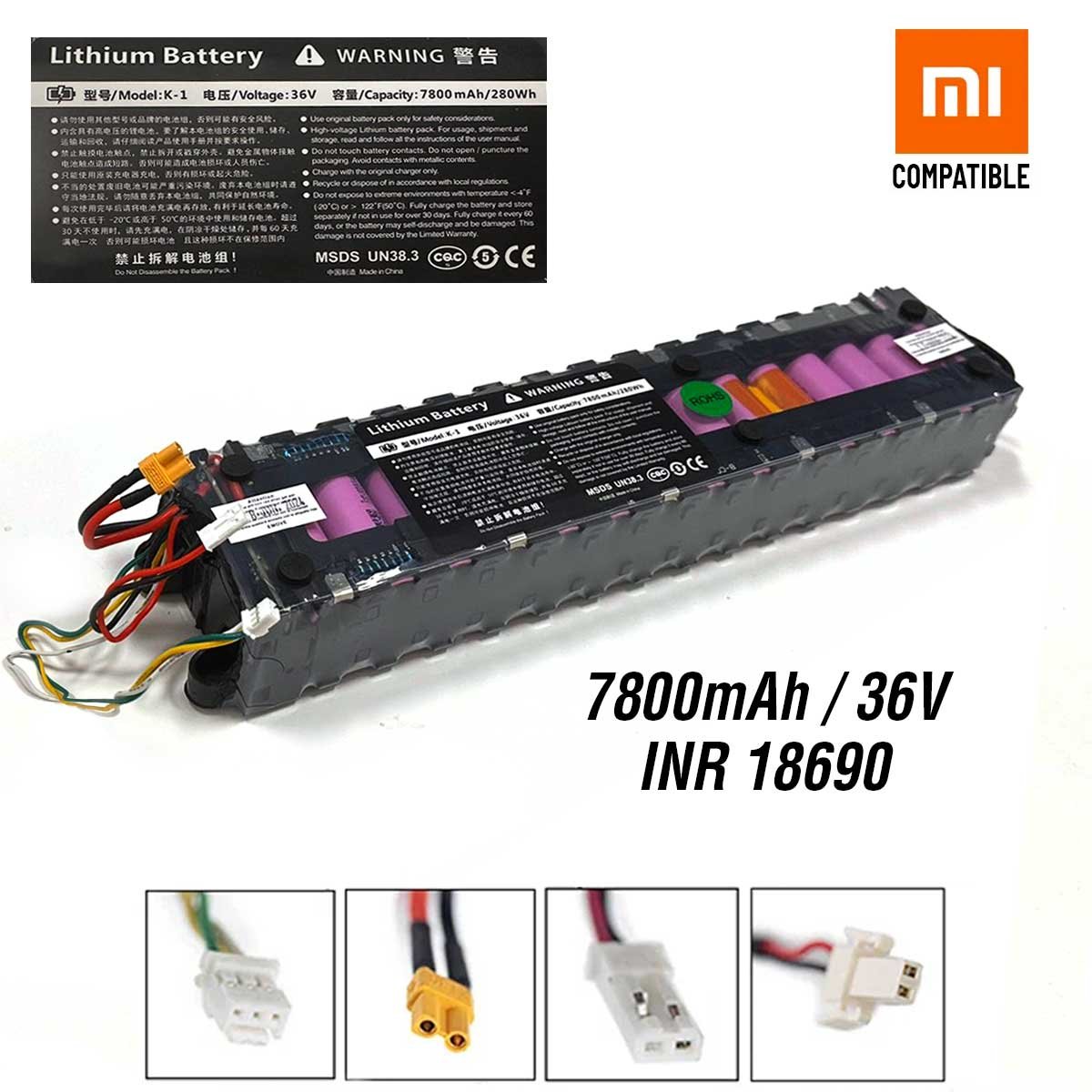 Batería para Xiaomi M365/1S/Essential/Mi3 7,8 Ah 36V