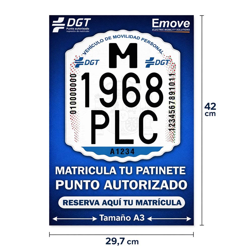 Poster Matrículas para patinete eléctrico