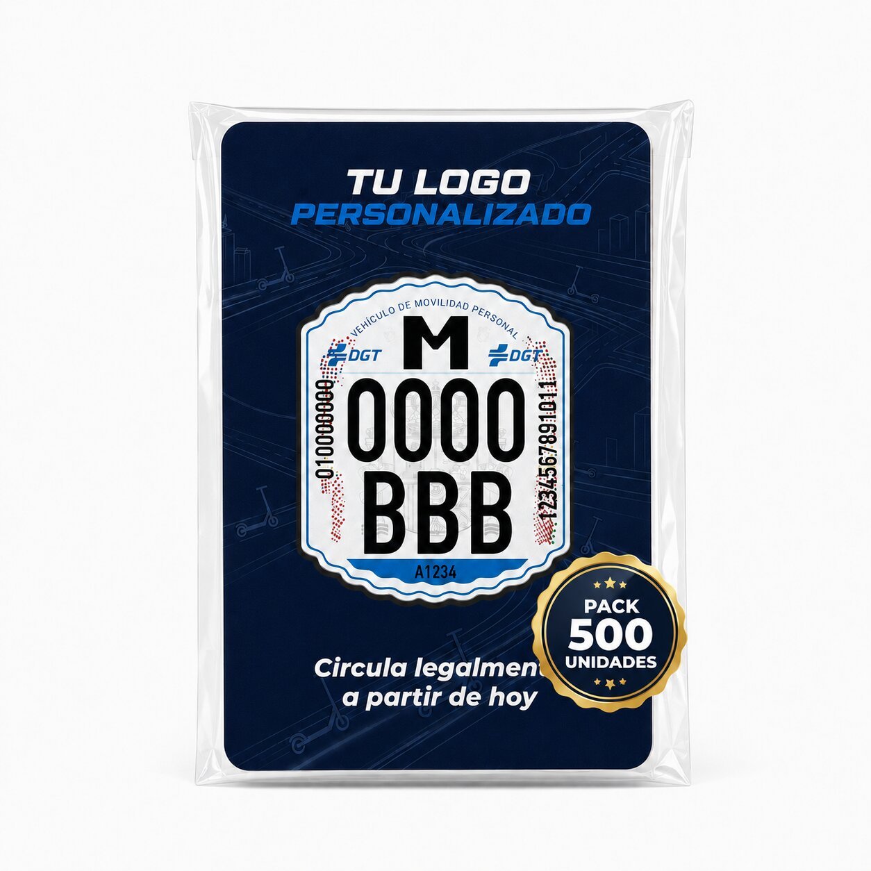 Matrículas DGT personalizadas con logotipo – Lote 500 unidades