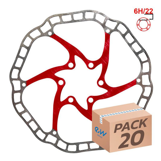 Disco de freno EWD001 160mm 6H rojo - 20uds