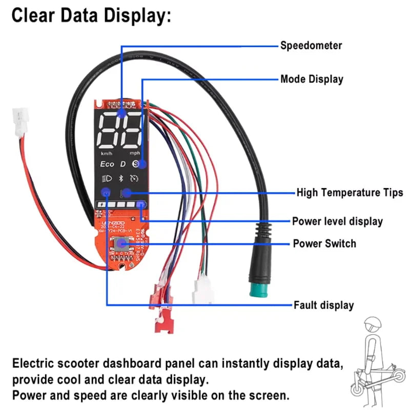 Kit electrónico genérico 36V - APP (Display + Controladora + Cableado + Acelerador + Luces Delanteras y Traseras)