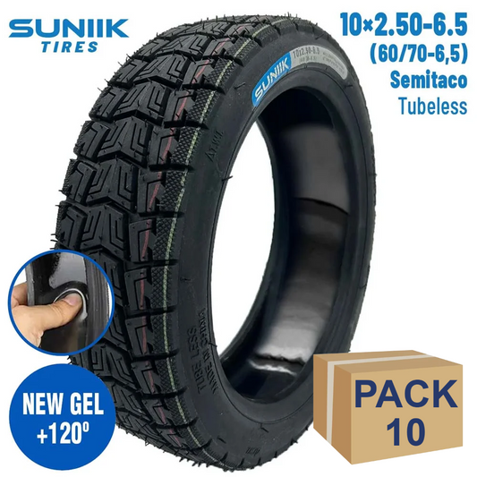 Neumático con gel antipinchazo 10x2,5-6,5 (60/70-6.5) Semitaco  - 10 unidades