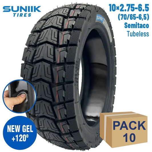 Neumático con gel antipinchazo 10x2,75-6,5 (70/65-6,5) Semitaco  - 10 unidades