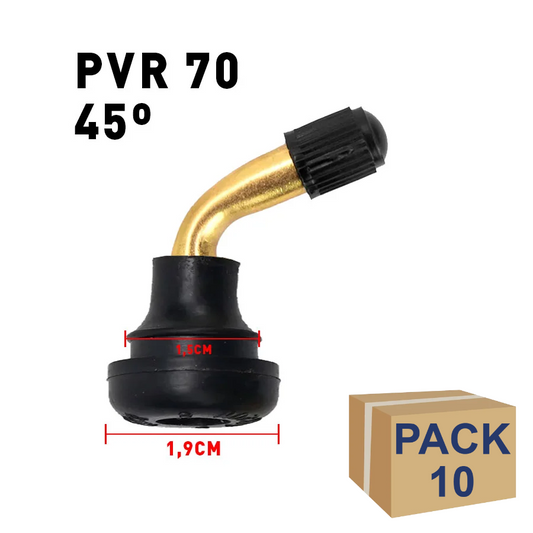 Válvula tubeless PVR 70 (45 grados) - 10 unidades