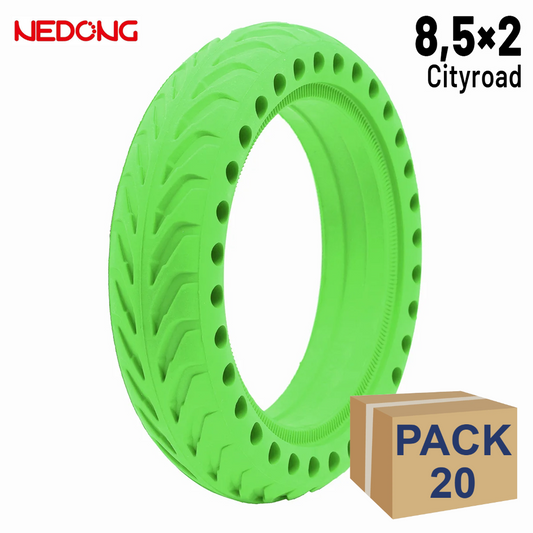 Rueda maciza 8,5x2 Agujereada VERDE Para Xiaomi  - 20 unidades
