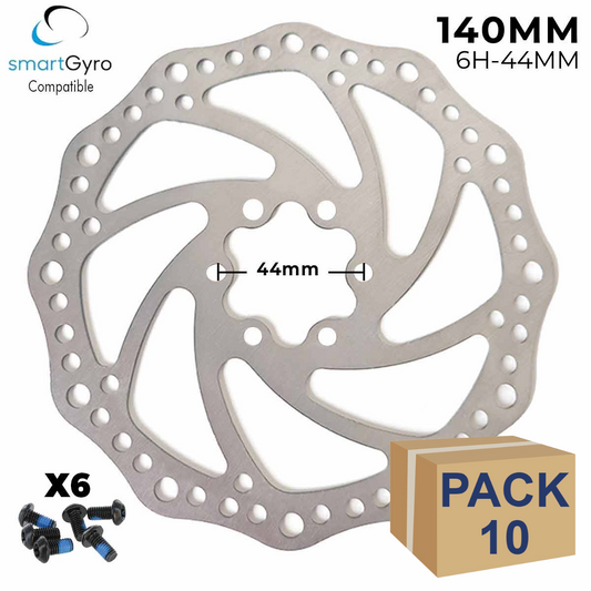 Disco de freno 140mm rojo (Smartgyro / Kugoo y similares) - Dentado (6H -44MM)