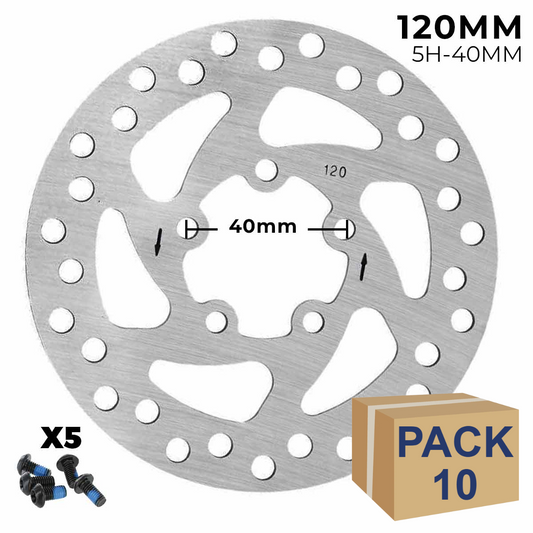 Disco de freno 120mm para Xiaomi M365 / 1S / Lite, MI3  - Dentado (5H -40MM)  - 10 unidades