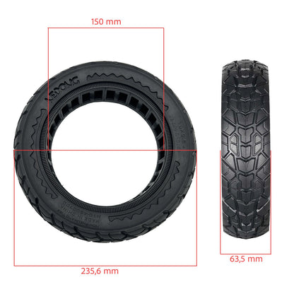 Rueda maciza negra 10x2,5-6,5 - Offroad (44MM)