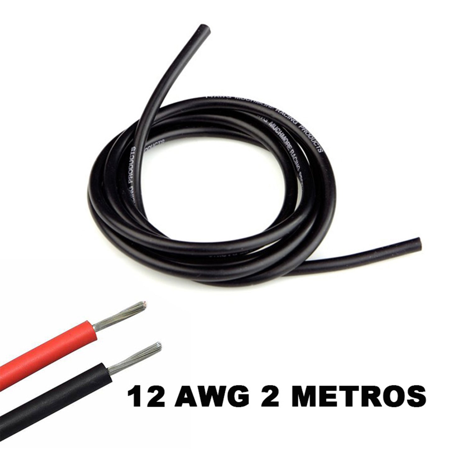 Cable eléctrico Silicona Flexible 12 AWG (Negro) 