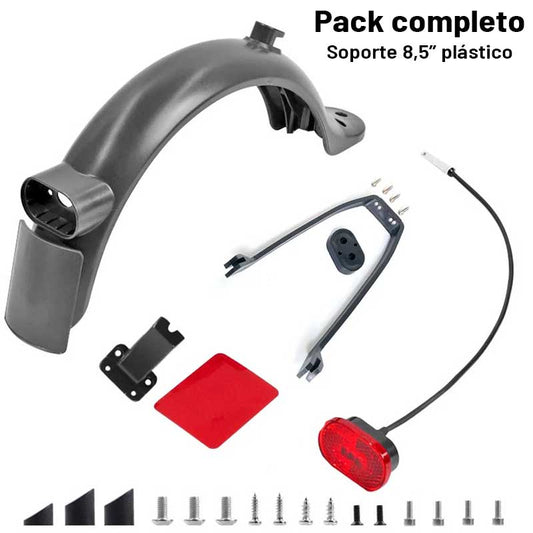 Pack completo guardabarros trasero para Xiaomi (Soporte plástico 8,5 pulgadas)