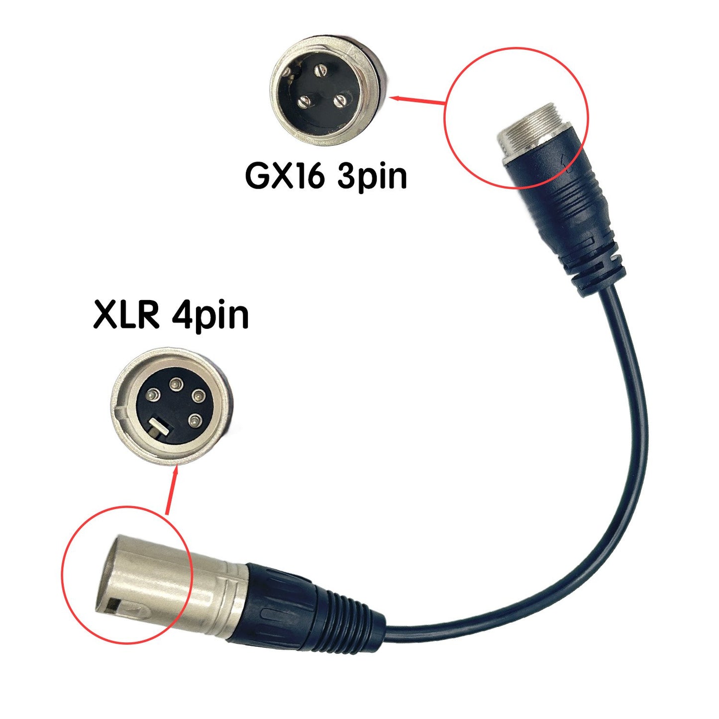 Cable convertidor GX16 a XLR de 4 pines